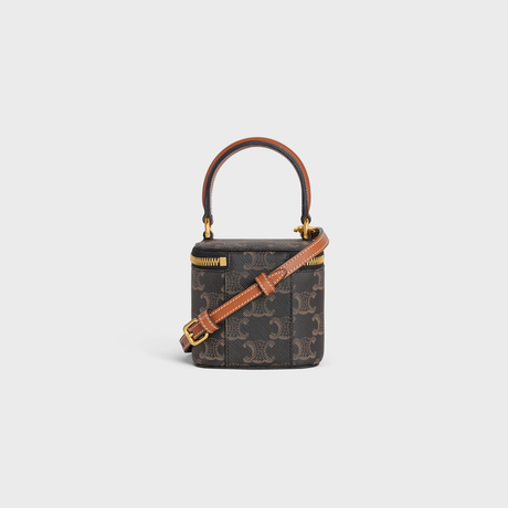 MINI VANITY CASE IN TRIOMPHE CANVAS AND CALFSKIN TAN - Image 3